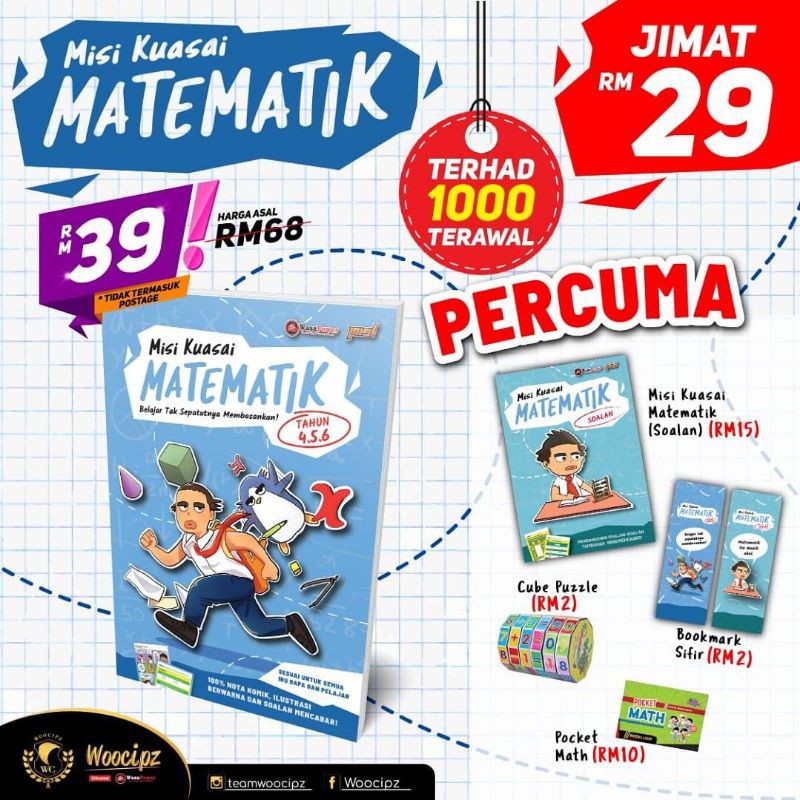 BUKU MISI KUASAI MATEMATIK UPSR + FREE 4 GIFTS  Shopee 