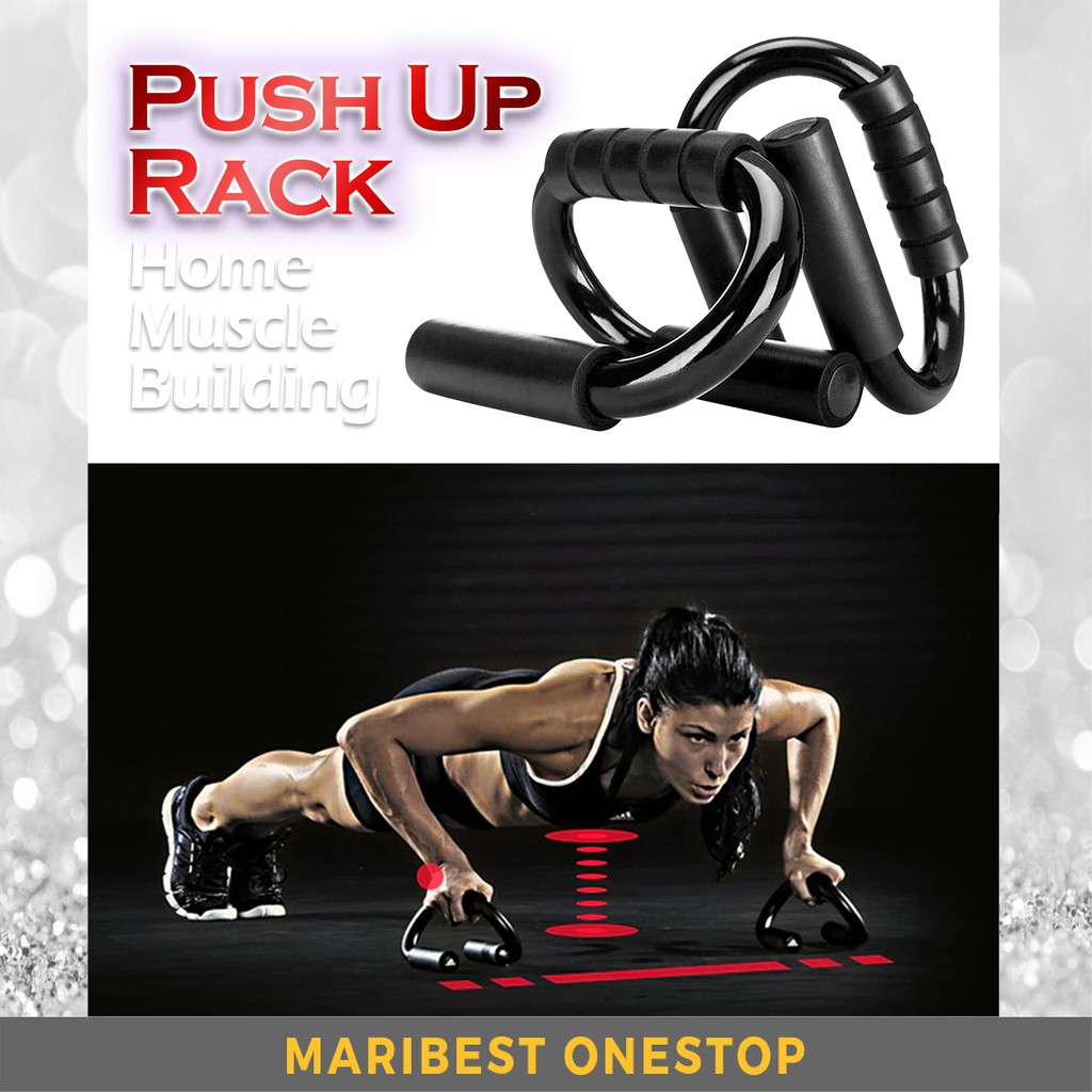 S Shape Push Up Stand Bar For Body Muscle Exercise Hand Grip Trainer Tool 9224