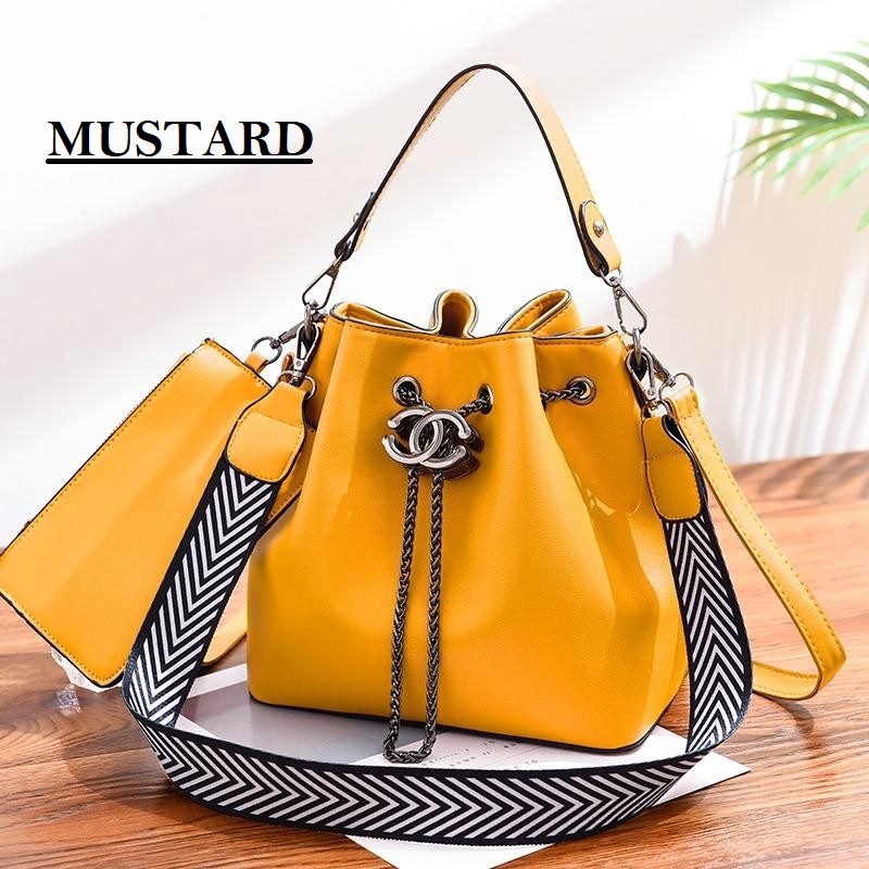 Korean Fashion (2 in 1) Combo Set Handbag Multi Compartment Tote Sling