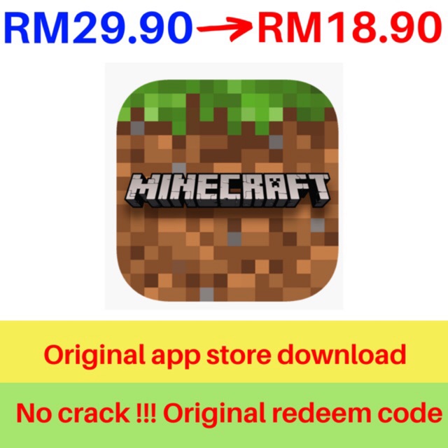 Minecraft Ios Redeem Code Original App Store No Jailbreak Iphone Ipad Shopee Malaysia