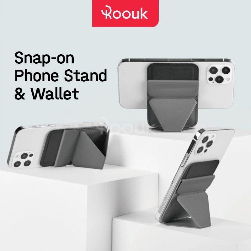 Casual Travel Magnetic Wallet Mini Card Bag iPhone 14 13 Pro Max Phone Stand Grip Holder Fold Leather Daily - Image 3