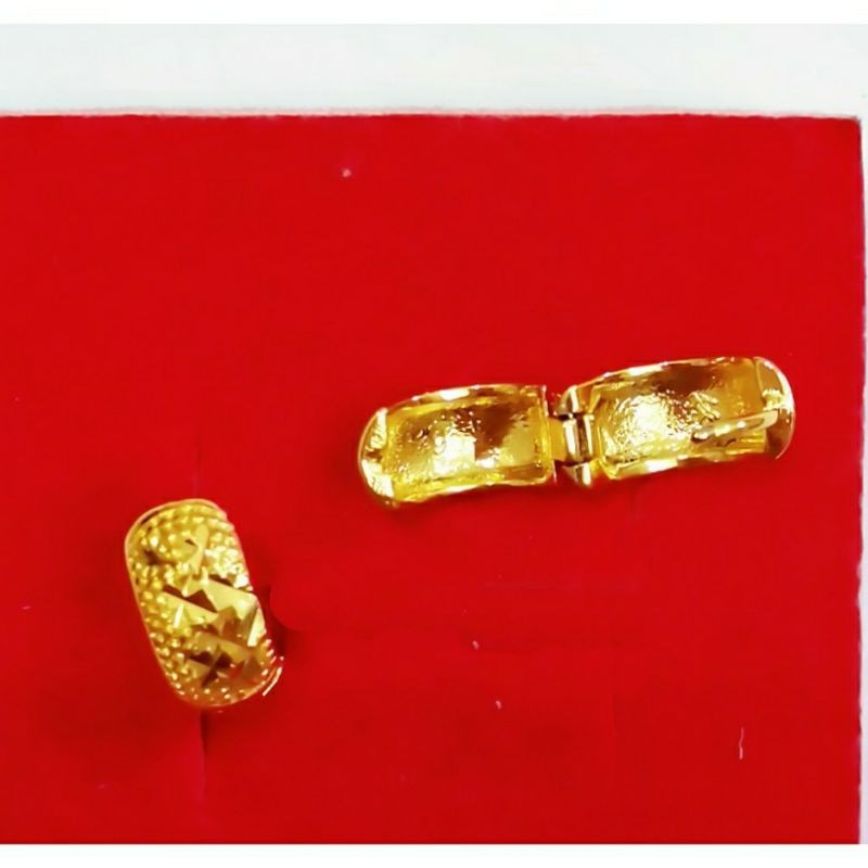 Subang Emas Korea DONUT Jewellery earring zircon golden plated