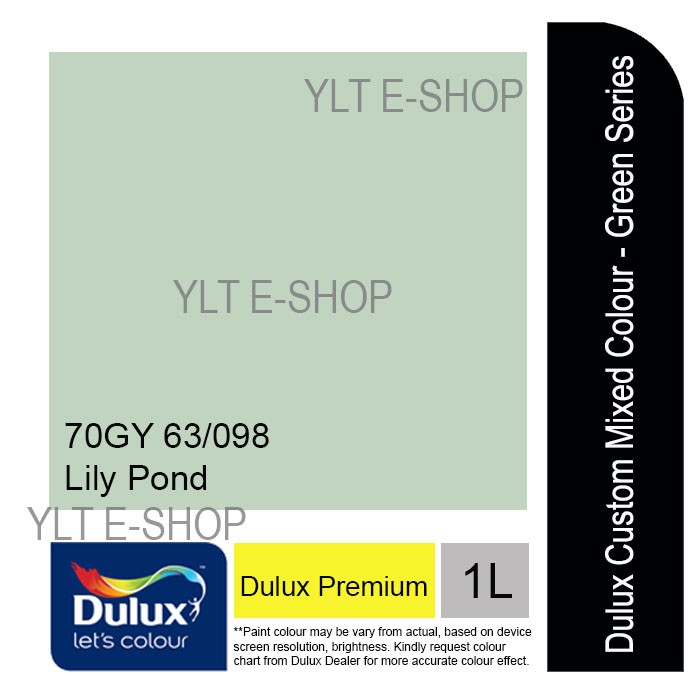Dulux Premium 1L 70GY 63/098 Lily Pond EasyClean / PearlGlo Green