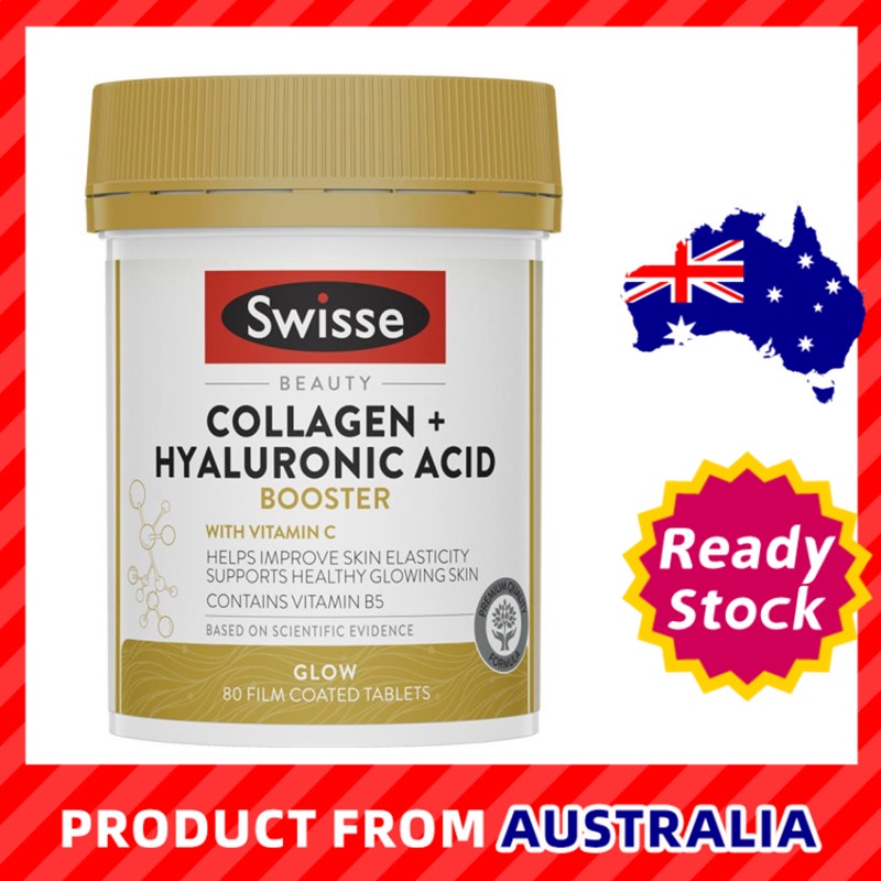 Swisse Beauty Collagen + Hyaluronic Acid Booster 80 Tablets Support