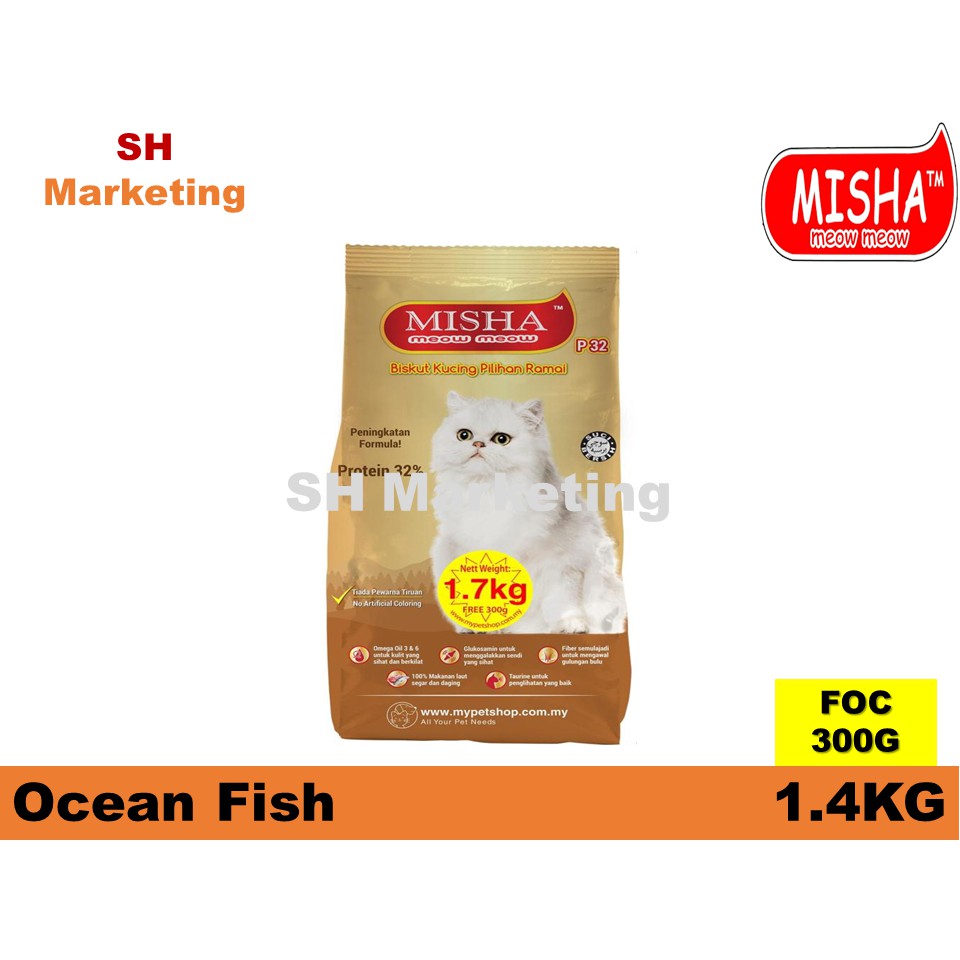 Misha Dry Cat Food Ocean Fish / Makanan Kucing 1.7kg