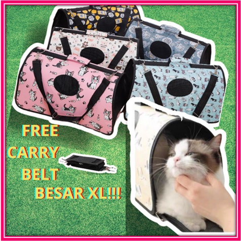 Beg Kucing Large 52cm Pet Cat Carrier Kucing Cat Bag Super Beg Kucing Large 52cm Pet Cat Carrier Kucing Cat Bag Super