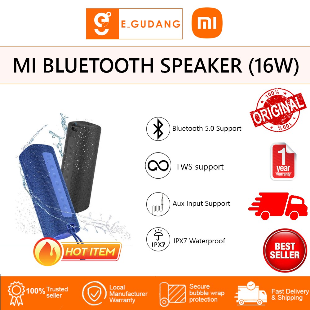 Xiaomi Mi Portable Bluetooth Speaker 16W (Official Malaysia) Shopee