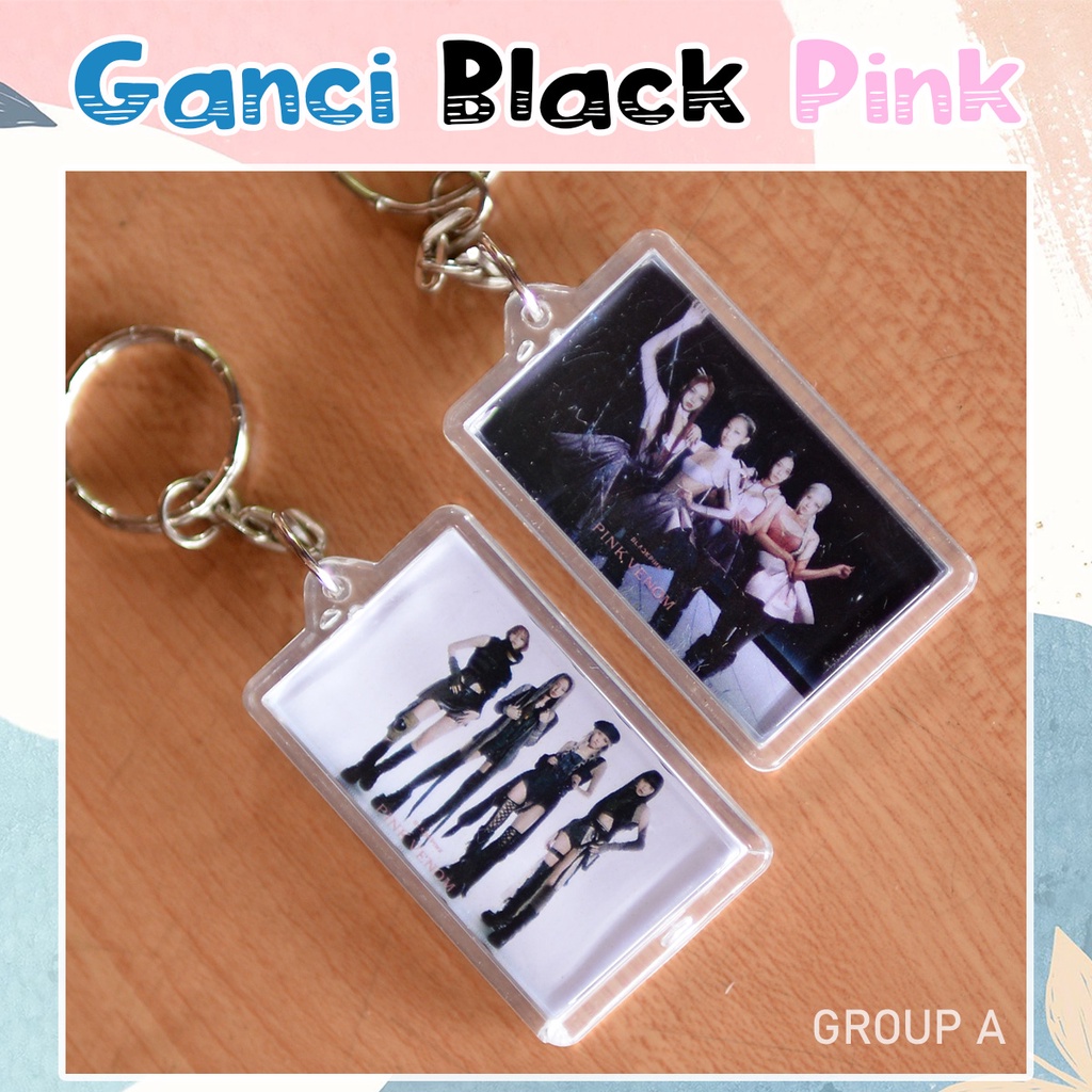 GANTUNGAN 2-sided Black Pink Keychain Acrylic Material KPop Merch Merchandise