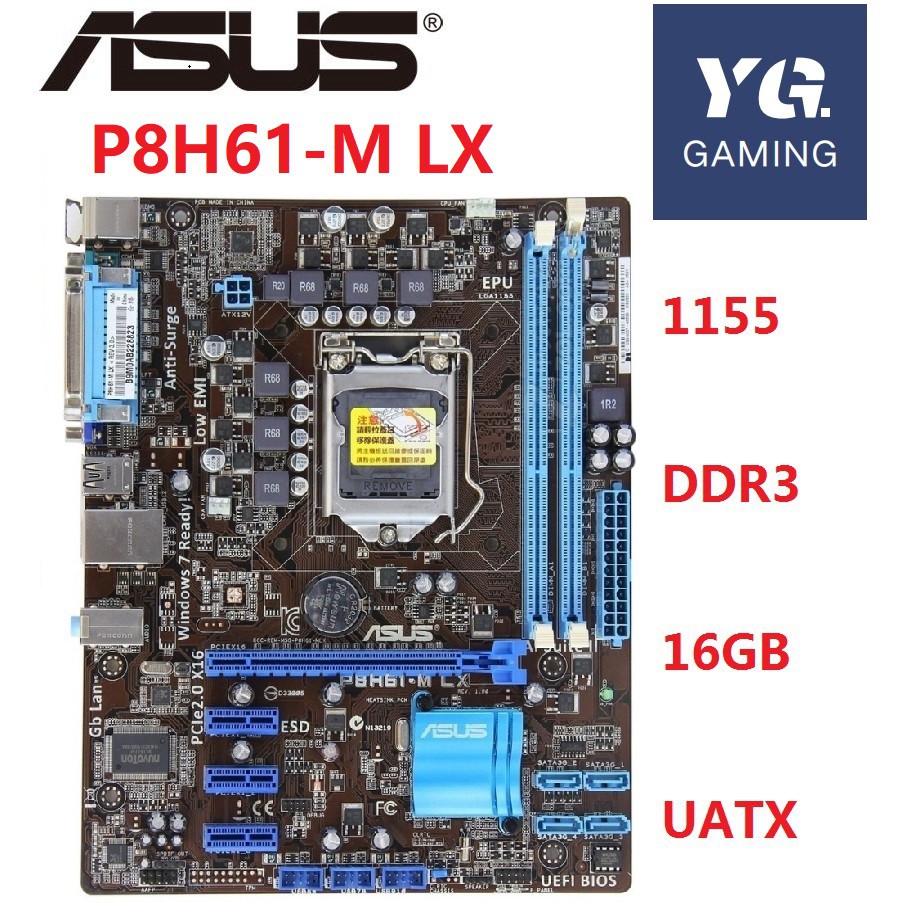 ASUS P8H61-M LX original motherboard DDR3 LGA 1155 H61 16GB for I3 I5 ...