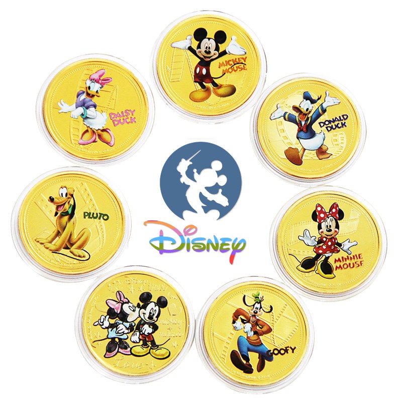 Ready Stock] Disney Mickey Mouse Cartoon Characters Gold Plated Collectible  Gift Coin Set | Shopee Malaysia
