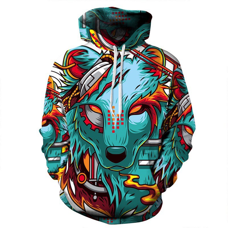 3d wolf hoodie