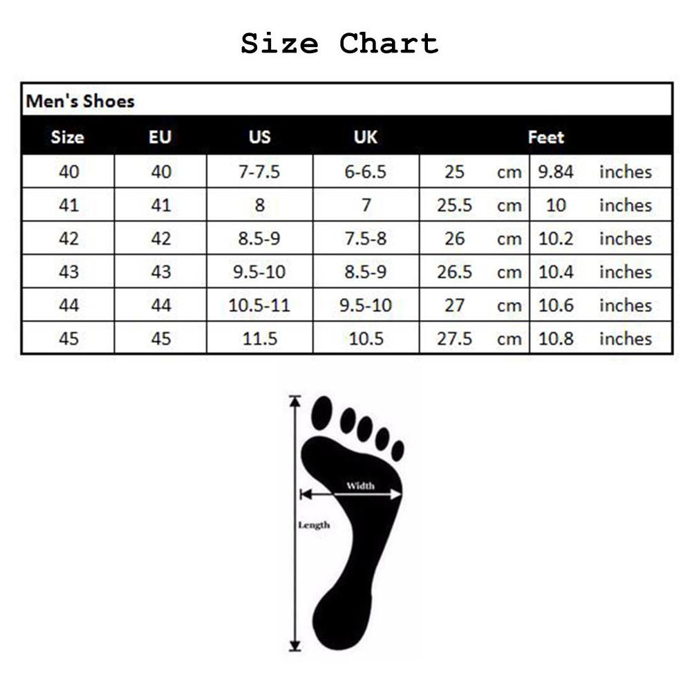 size 44 shoes in inches