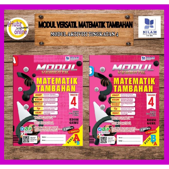 [EHUBZ] Modul Versatil Matematik Tambahan Tingkatan 4 (Buku A + Buku B