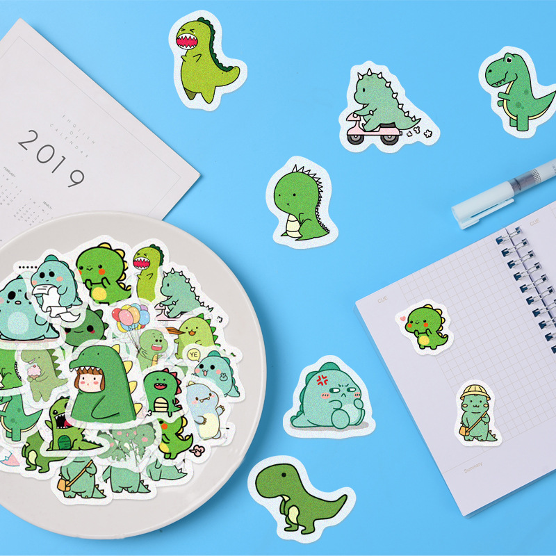 40 unique cartoon little dinosaur hand account stickers diy decoration  atlas diary hand account book and paper stickers | Shopee Malaysia