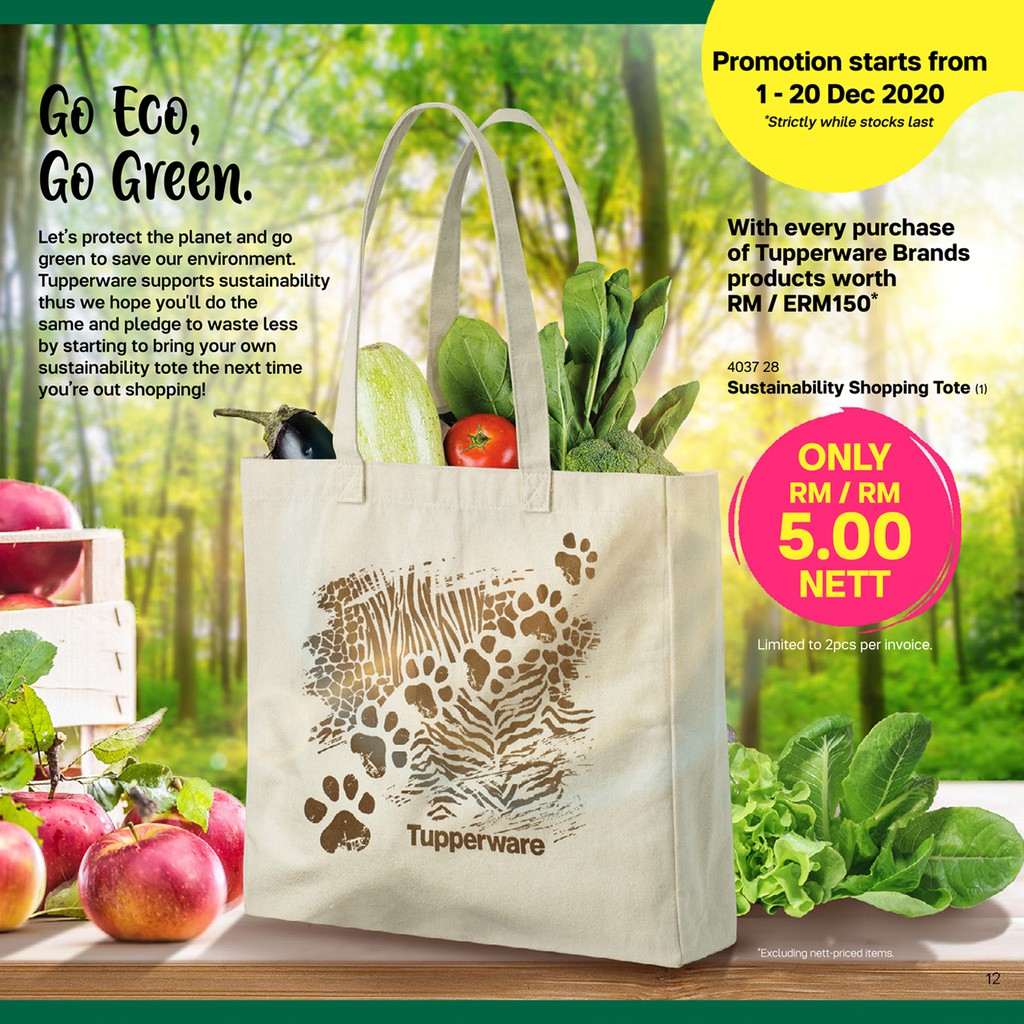 ‼️ Ready Stock ‼️[LIMITED] SUSTAINABILITY SHOPPING TOTE TUPPERWARE