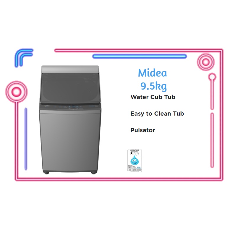 MIDEA 9.5KG FULLY AUTO WASHING MACHINE MA100W95, SHARP 9.5KG ES921X