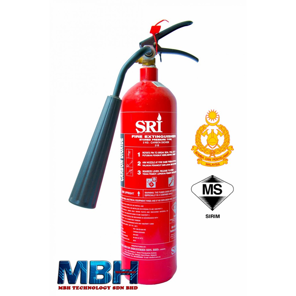 [Ready Stock] 2KG CO2 Carbon Dioxide Fire Extinguisher SIRIM Certified