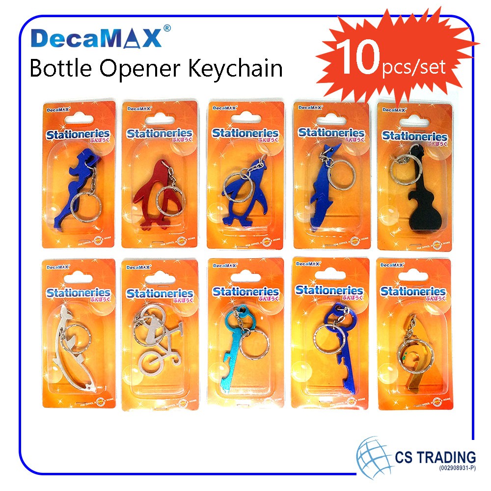 10 pcs x Decamax Bottle Opener Metal Keychain / Key Chain