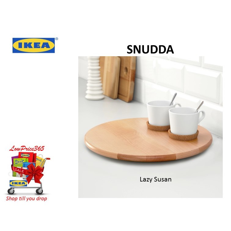 I K E A Snudda Lazy Susan Birch Solid Wood Shopee Malaysia