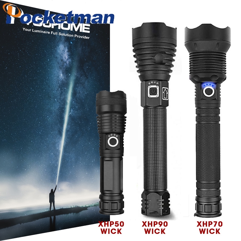 400000LM xhp90 Ultra Bright LED Flashlight 18650 USB Rechargeable Torch Light US 