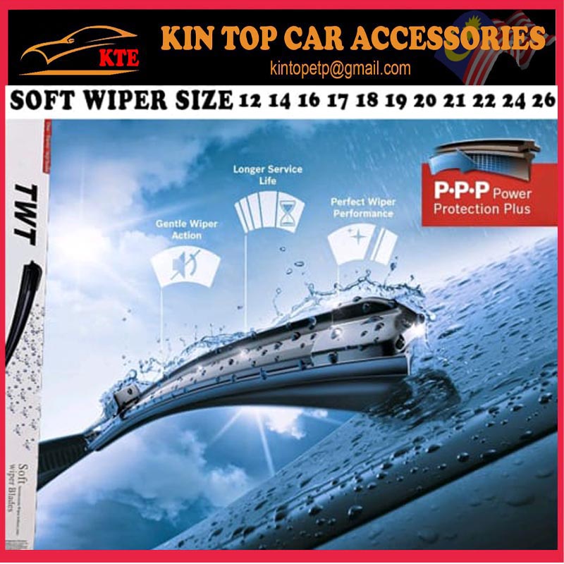 Soft Rubber Wipers Car Wiper Blade Boneless Alza Myvi Axia Wira Saga