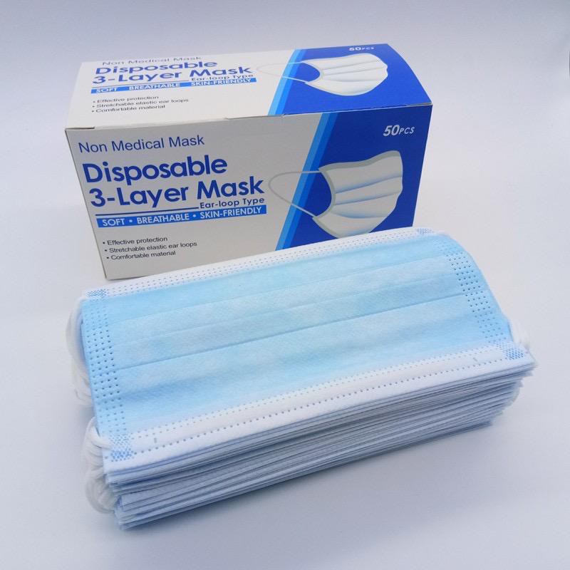 50pcs 3ply Face Masks Face mask Non Medical Disposable Mask Civilian ...