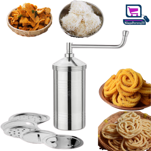 Murukku Maker Stainless Steel Muruku Maker Sev Sancha Noodle Extruder Spaghetti Idiyappam Indian Snacks Hand Tool