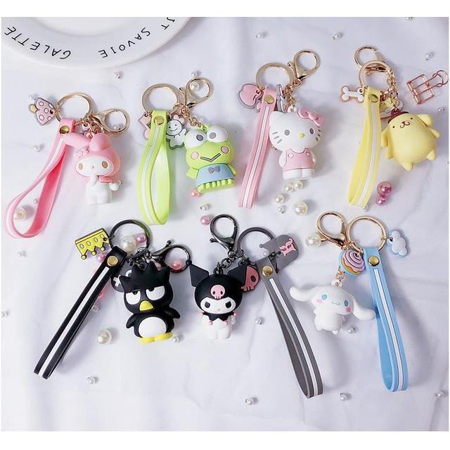 Cute Cartoon Sanrio Keychain Kitty Melody Keroppi Kuromi BadtzMaru