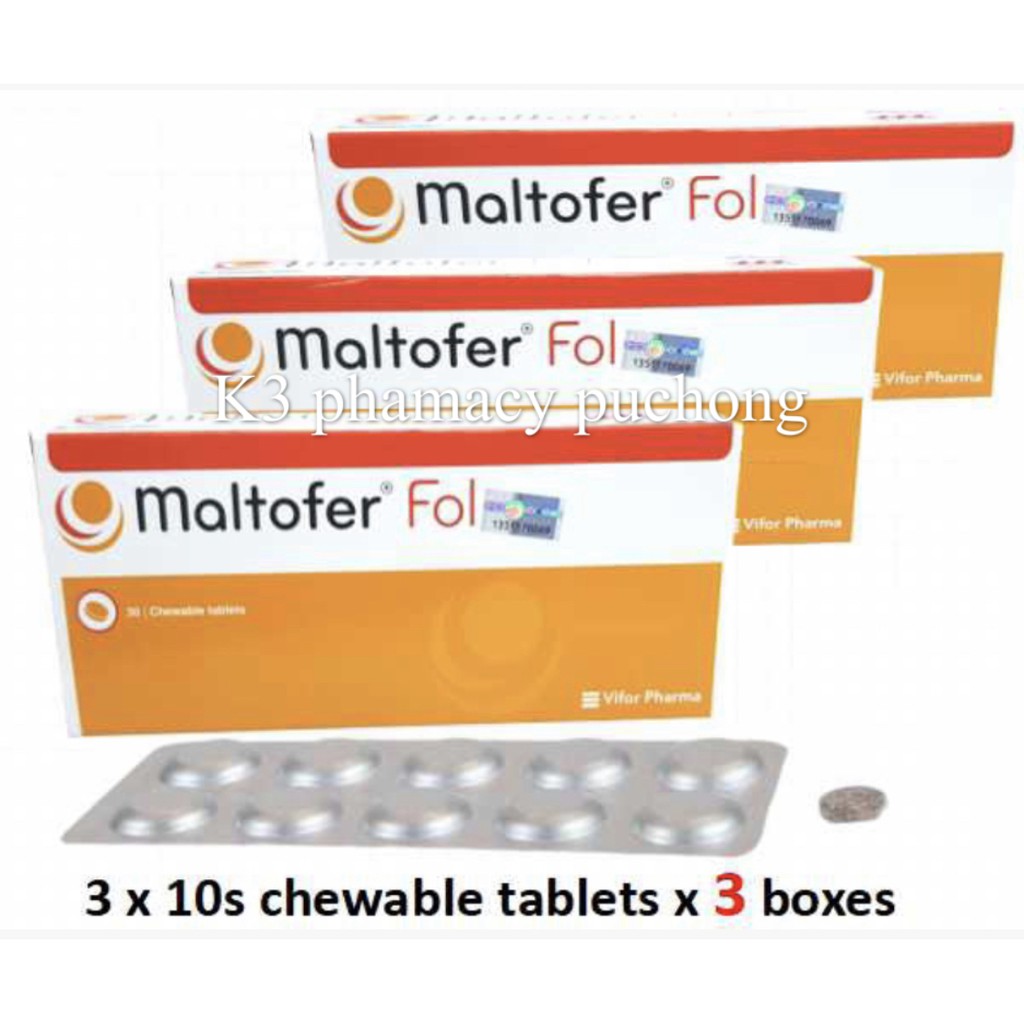 MALTOFER FOL CHEWABLE TABLETS 30 TABLETS/BOX EXP:03/23 ( 1bx or 3 bx