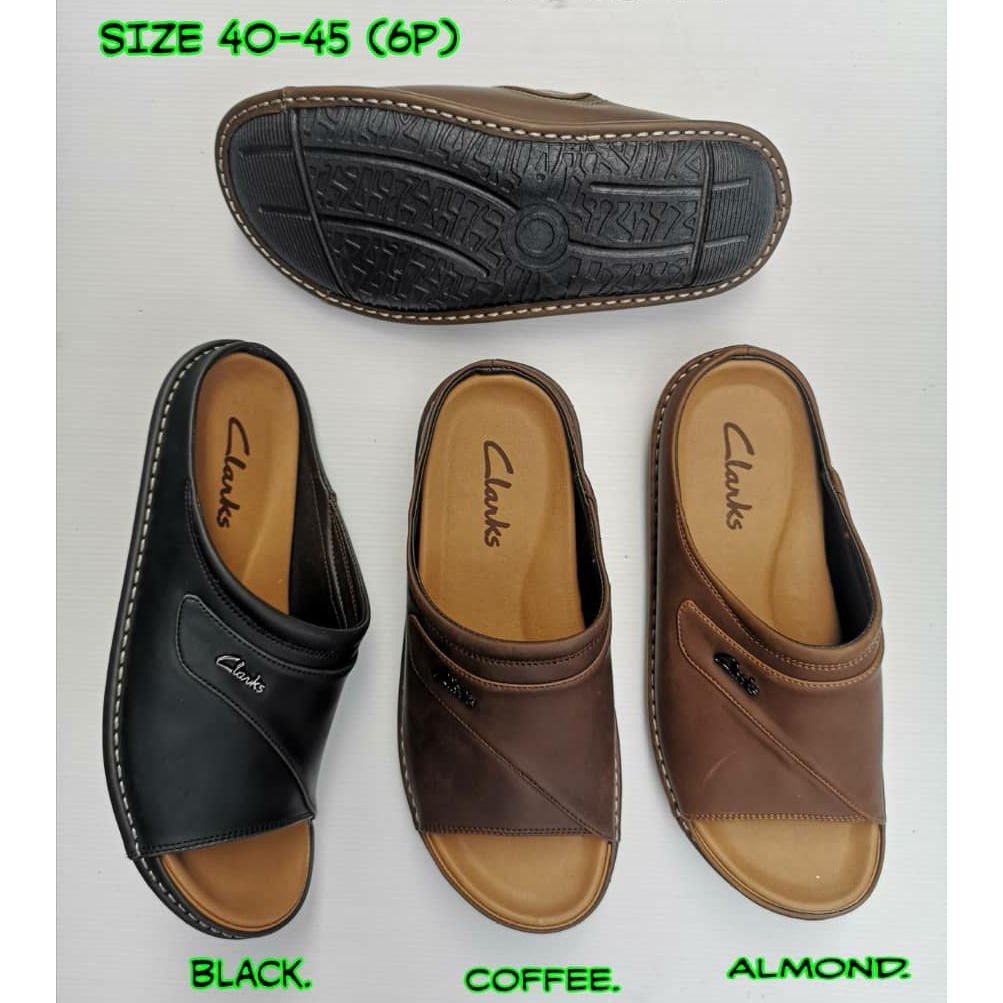 clarks mens leather flip flops