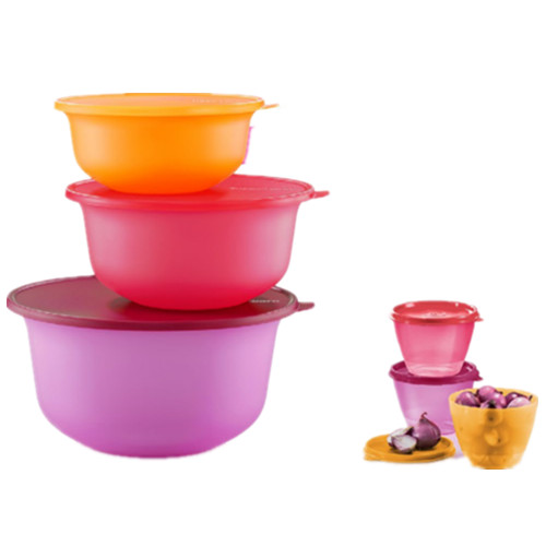 Tupperware Aloha Bowl Set (3) 2L/4L/7.5L PWP Handy Fancy (3) 380ml Orange/Pink/Purple