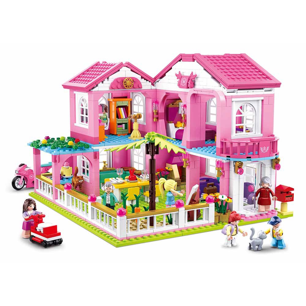 Building Blocks Sluban B0150 Restaurant Cute Pink Romantic House Girl Toy Kids 