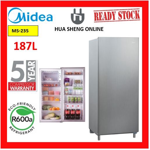 Midea Single Door Refrigerator 187l Ms 235 Shopee Malaysia