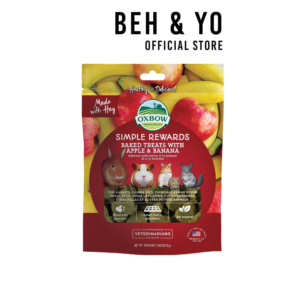 Oxbow Baked Treats with Apple & Banana (3 oz) - 85.05 g