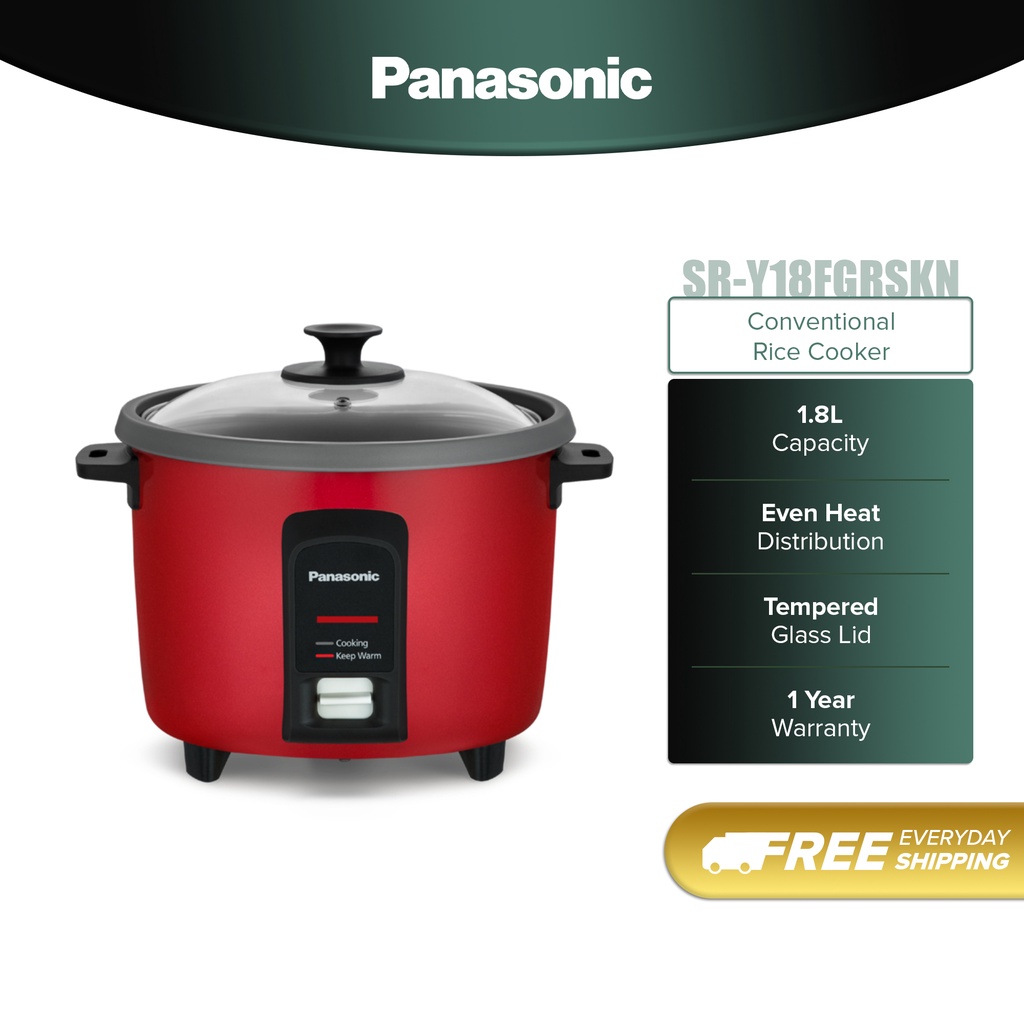 Panasonic 1 8l Conventional Rice Cooker With Glass Lid Non Stick Pan Periuk Nasi [sr Y18fgrskn