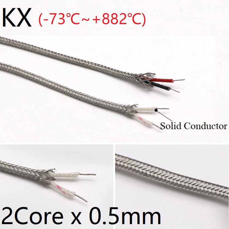 15m 50' Type J Thermocouple Lead Wire Extension Cable SS Metal Shield braided 