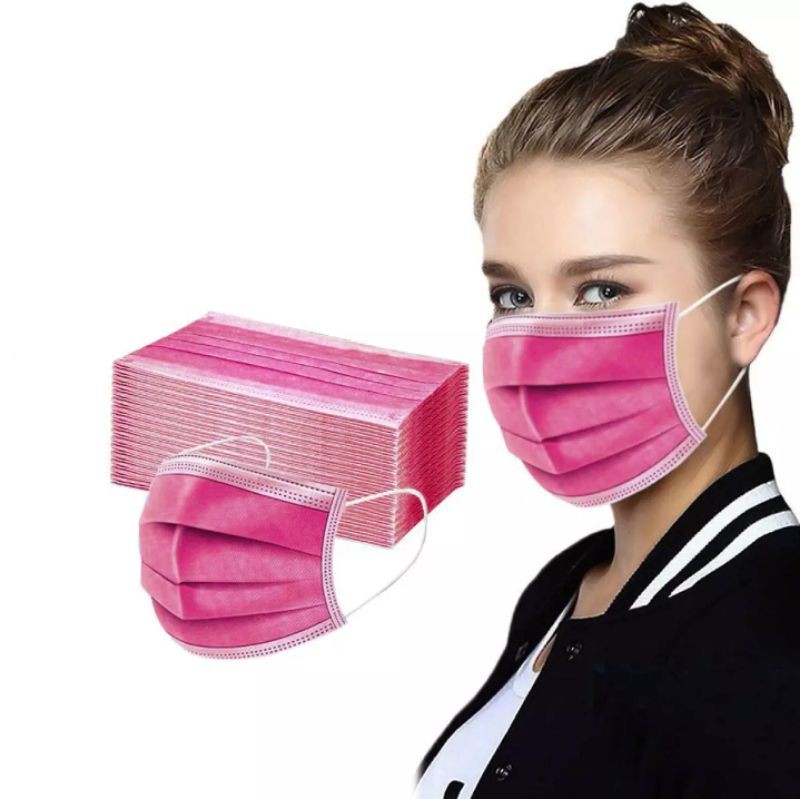 Pre Order Hots Pink Disposable Face Mask 3ply 50pcsbox Shopee Malaysia 9201