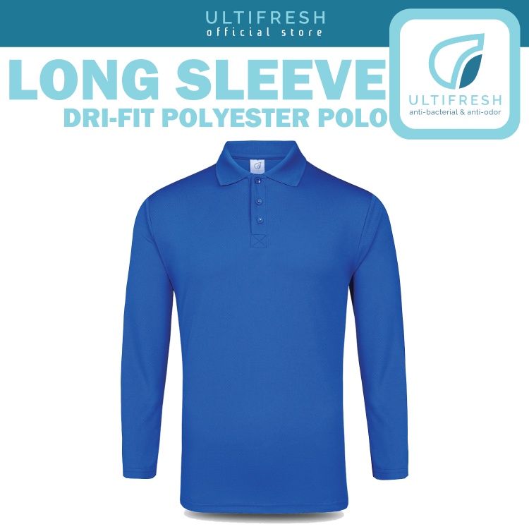 ULTIFRESH Anti Bacteria Microfiber Long Sleeve Jersey Polo Shirt Baju Polo Tee Jersi Lengan Panjang UDF27 - Royal Blue