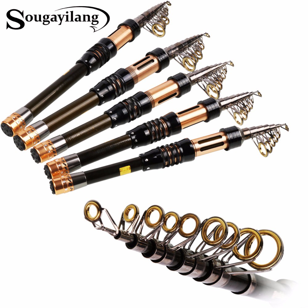 Mini Fishing Rod 1.3-2.4m Portable Carbon Fiber Rod Pocket Spinning ...