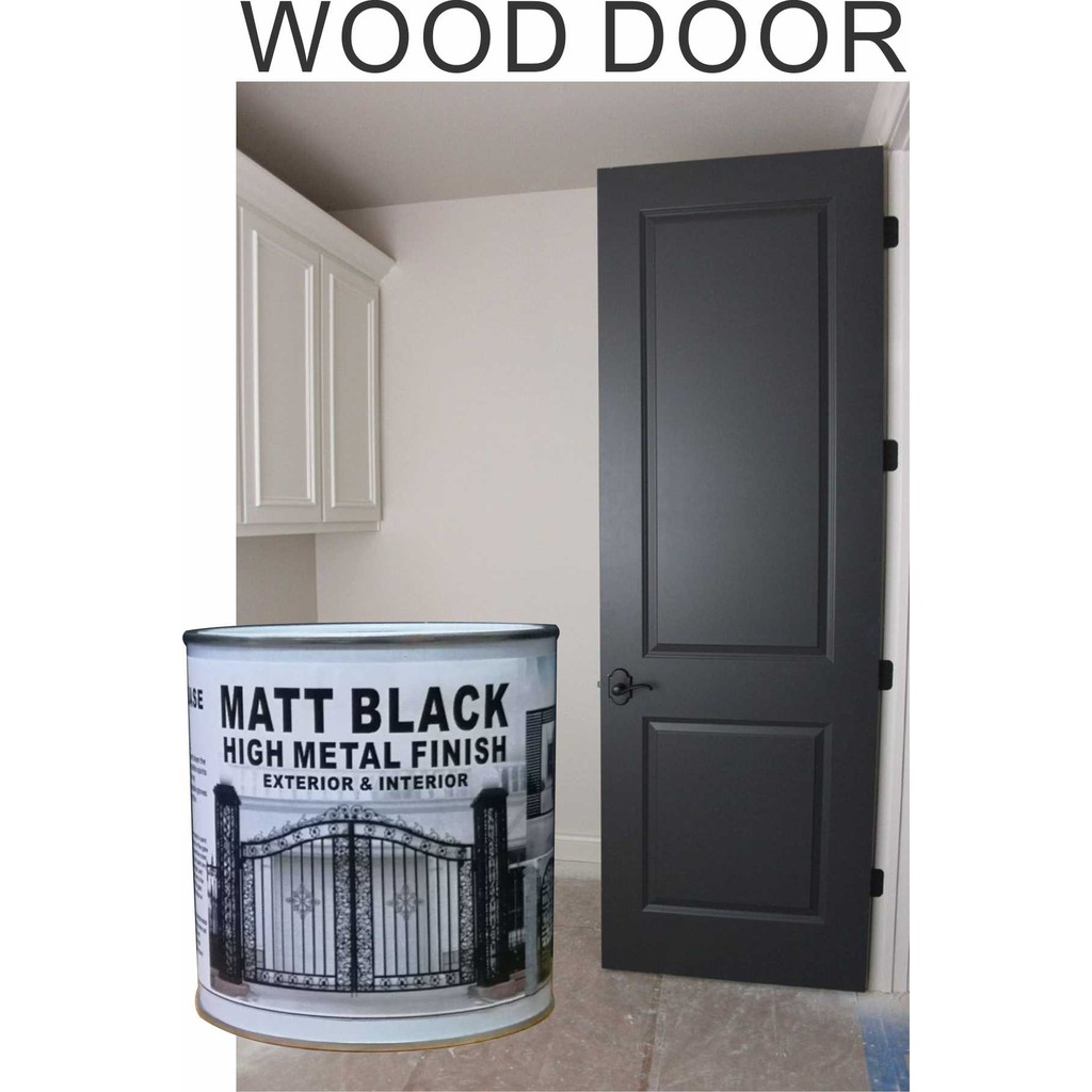 MATT BLACK ( 1L ) 1 LITER HIGH METAL & WOOD FINISH EXTERIOR & INTERIOR