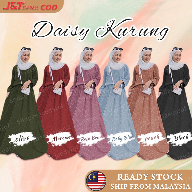 Daisy Kurung Baju Kurung Modern Ironless Murah baju Mengandung Women Blouse Jubah Muslimah Bf Friendly baju raya 2022 SET
