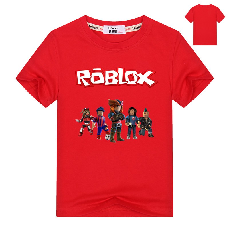 Roblox Boys Short Sleeve Shirt Cartoon Summer Clothing Cotton Tee Shirt - 