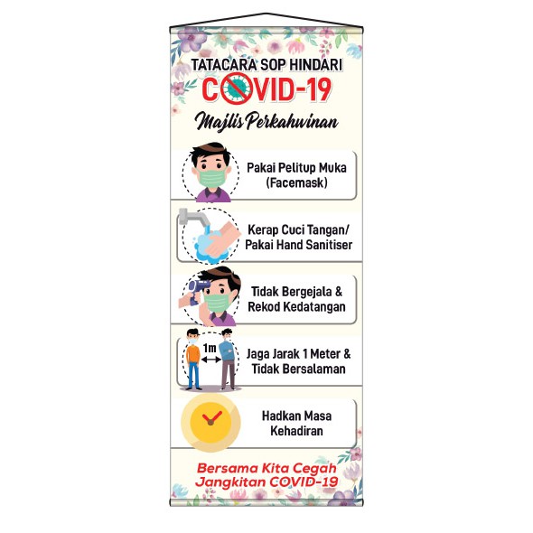 Bunting Sop Covid 19 Majlis Perkahwinan 2ft X 5ft Shopee Malaysia