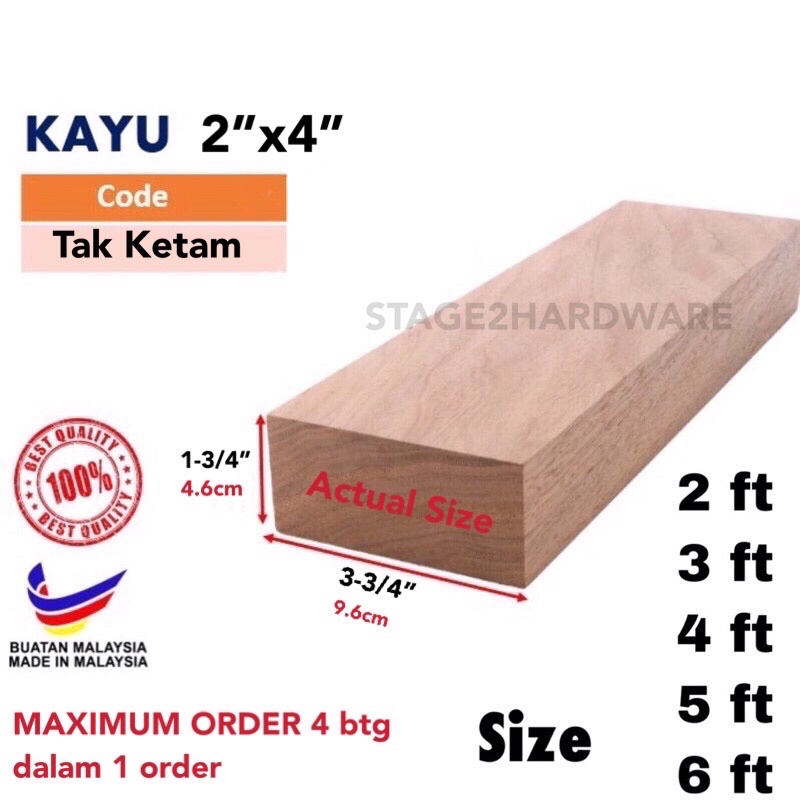 2 X4 50mmx100mm Kayu Perabot Batang Kayu Meranti Furniture Wood Kayu Kasau Besar Kayu 2x4 Kayu 24 Shopee Malaysia