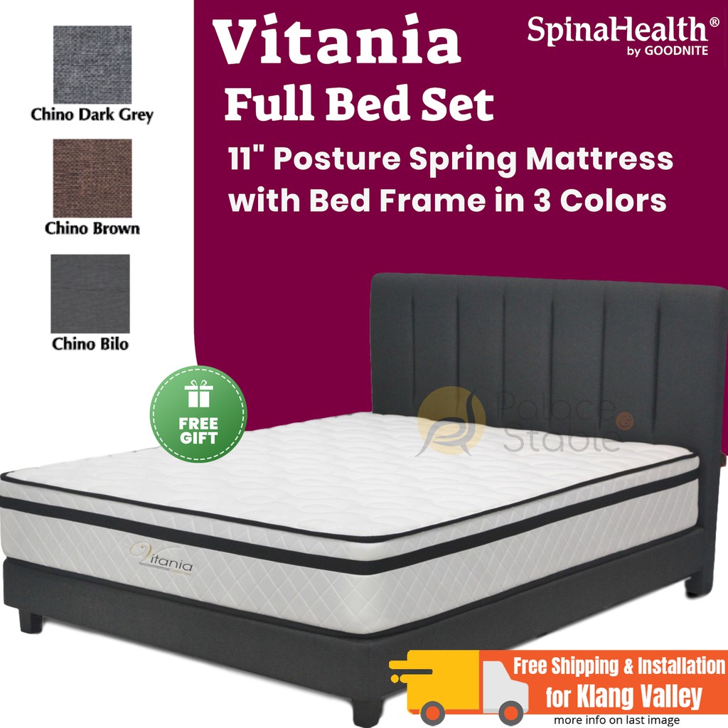 Goodnite Vitania Full Bed Set Mattress, Bed Frame With Mattress Set