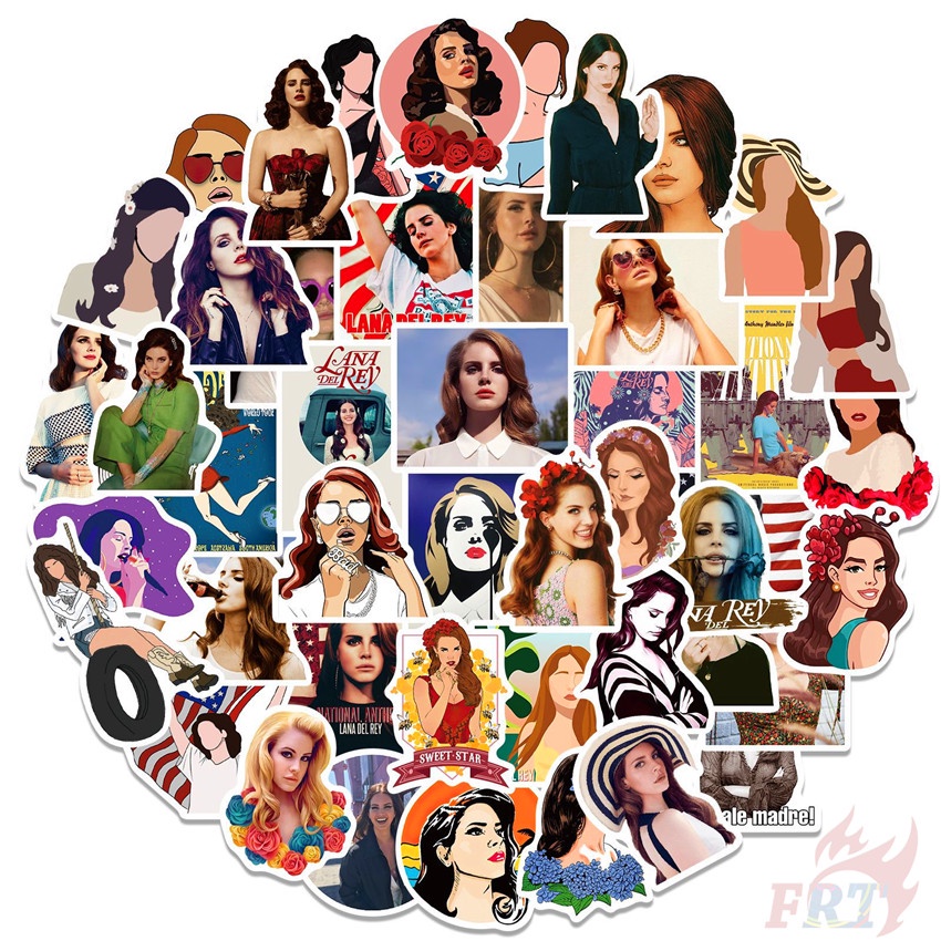 50Pcs/Set ❉ Lana Del Rey Series 01 Stickers ❉ POP Singer Lizzy Grant DIY Fashion Luggage Laptop Skateboard Doodle Decals Stickers