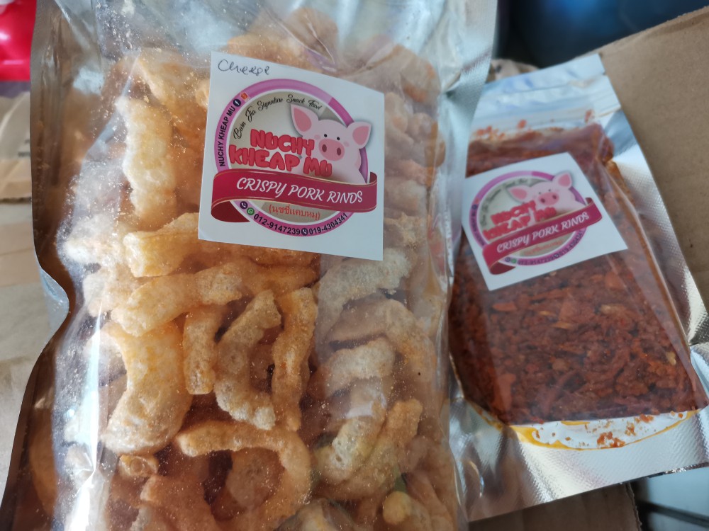 Thai Homemade crispy fried pork rinds/fried pork skin ,Cheese flavour