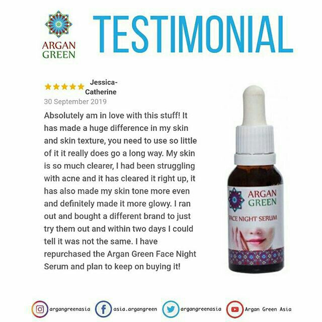 argan green face night serum