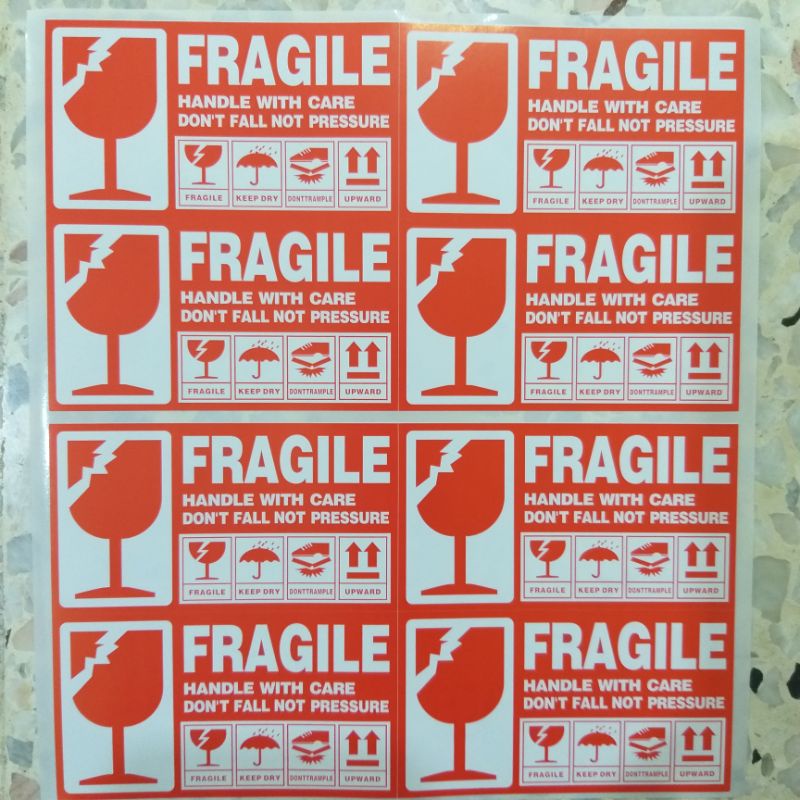 Pcs Sticker Fragile Label Sticker Mudah Pecah Shopee Malaysia