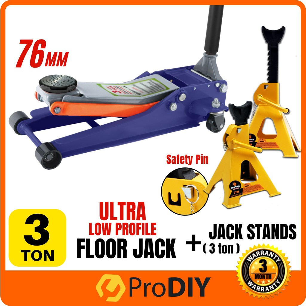 3 Ton Low Profile Floor Jack Service Hydraulic Double Pump Random